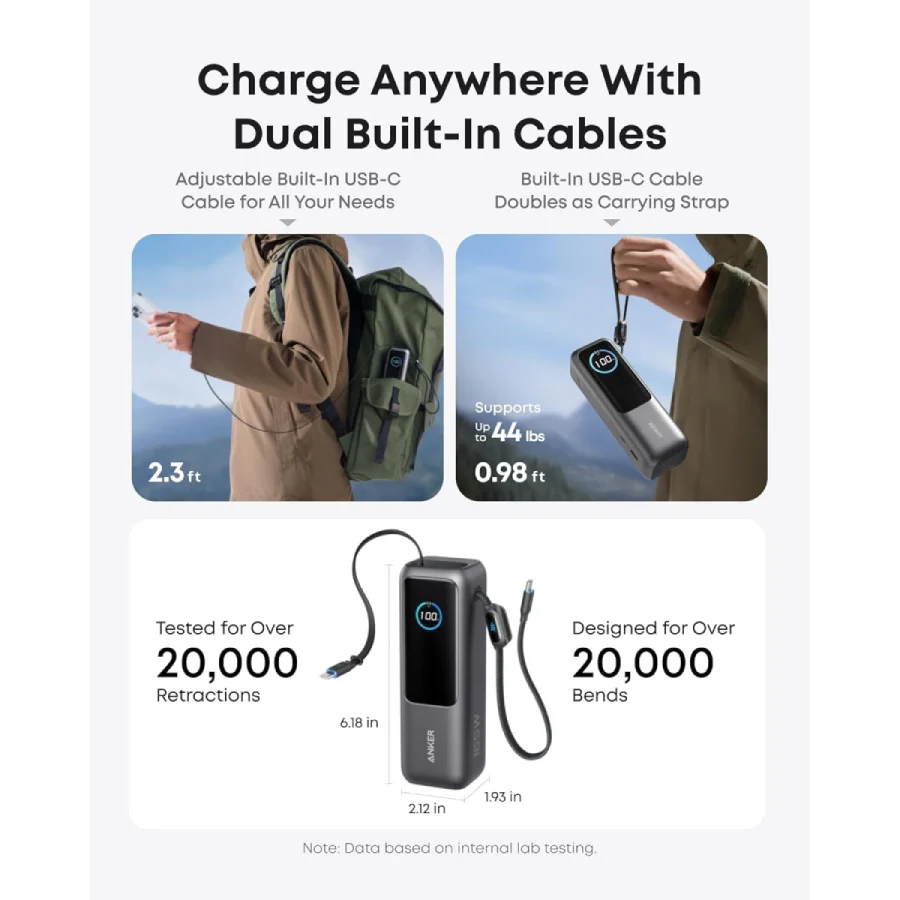 Anker Laptop Power Bank, 25,000mAh 165W Portable Charger with