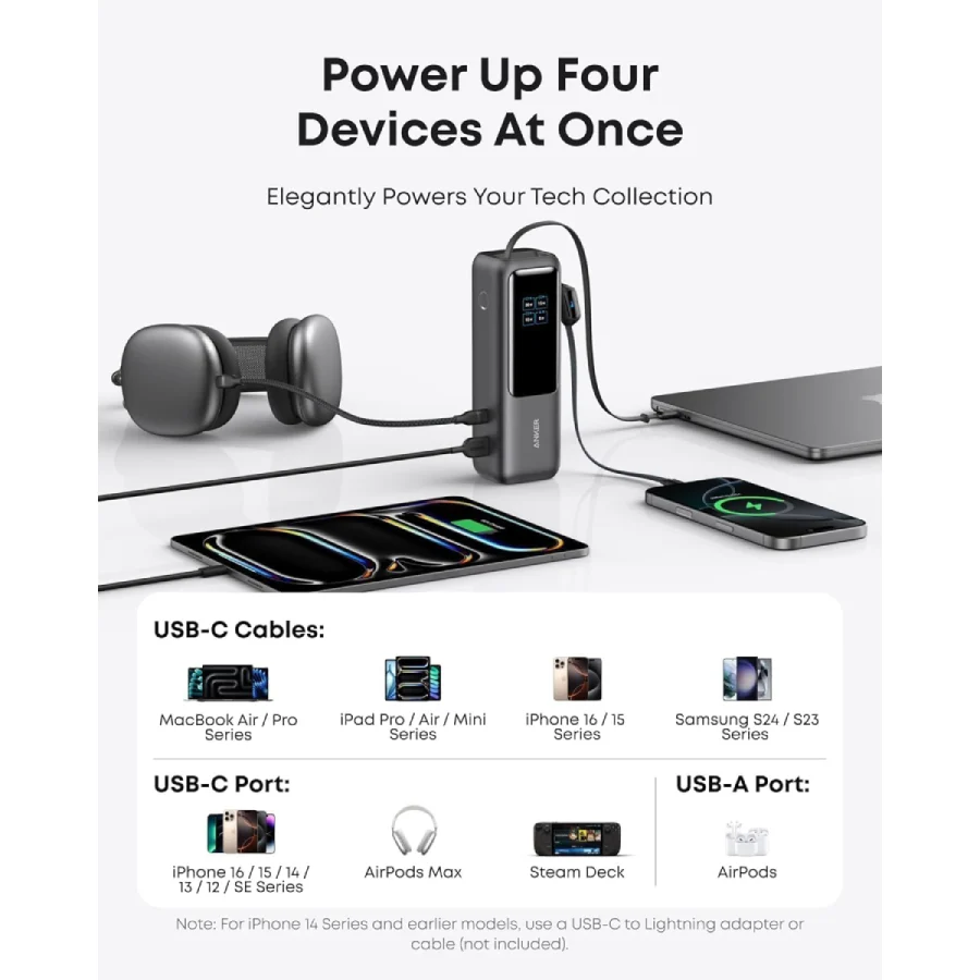 Anker Laptop Power Bank, 25,000mAh 165W Portable Charger with
