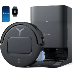 Ecovacs DEEBOT T80 Omni Robot Vacuum and Mop, 18,000Pa Suction, OZMO™ Roller Real-Time Mop Washing, Self-Emptying, Hot Air Drying, AI Navigation