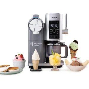 Ninja CREAMi Swirl Ice Cream and Soft Serve Maker, Sorbet, Milkshake, Frozen Yogurt, Low Calories Program & More, 13-in-1, Soft Serve Handle & (2) CREAMi Swirl 16oz Pints, For Kids & ALL ages, NC701