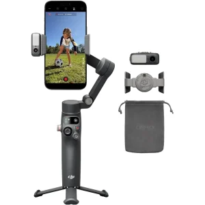 DJI Osmo Mobile 8 Gimbal Stabilizer for Phone, Native Tracking with Audio & Lighting, 360° Pan Rotation, Built-in Extension Rod & Tripod, 10h Battery, Extension Rod