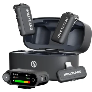 Hollyland LARK MAX 2 Combo, Wireless Lavalier Microphone, AI Noise Cancelling, 32-bit Full-Chain Audio, Microphone for iPhone, Android, Camera
